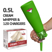Ezywhip Pro Cream Whipper 0.5L Green 10 Pack x 12 (120 Bulbs)