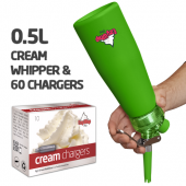 Ezywhip Pro Cream Whipper 0.5L Green 10 Pack x 6 (60 Bulbs)